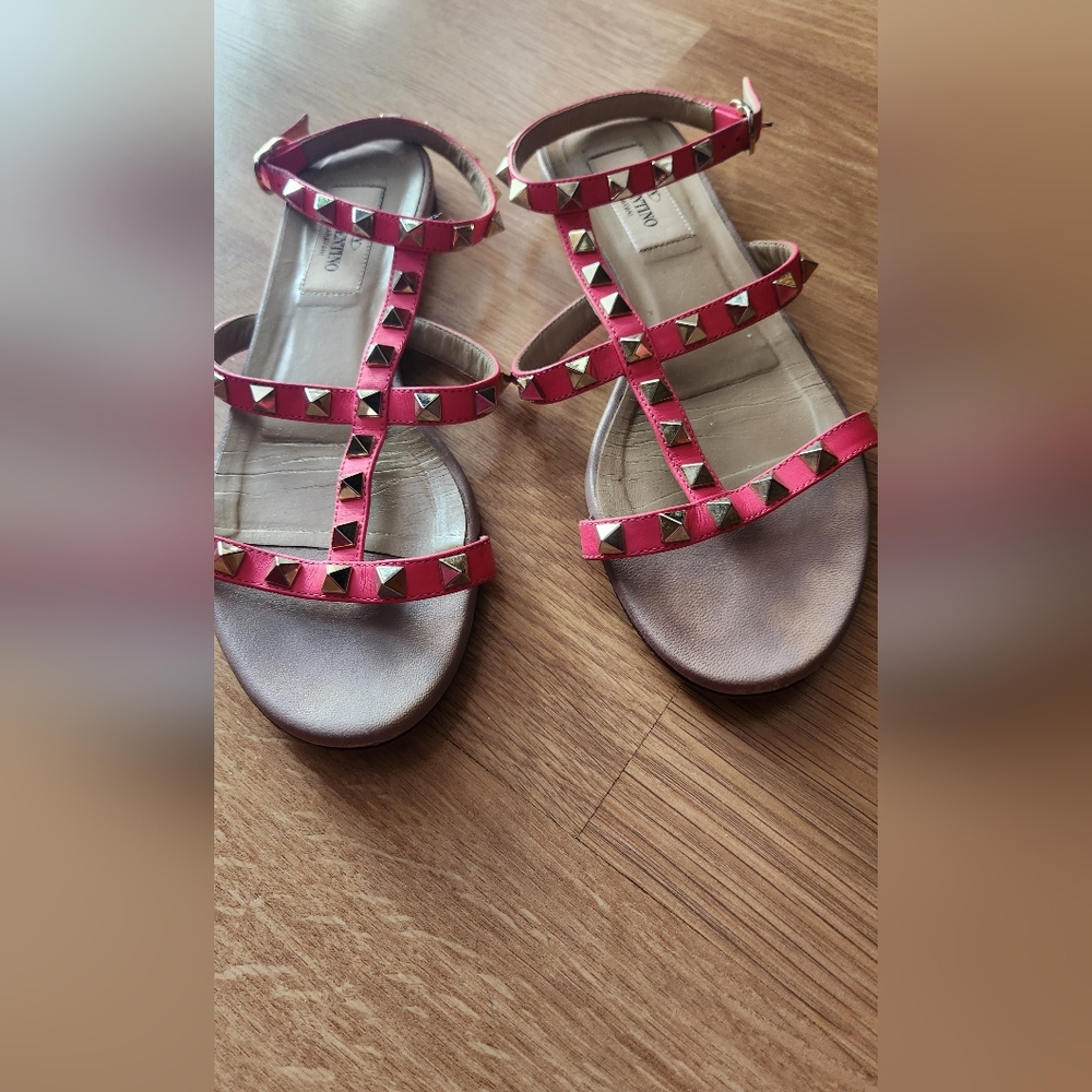 Valentino Garavani Pink Studded Sandals
